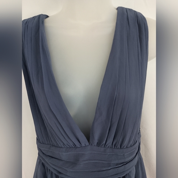 NWT LULUS holiday Fairy dress christmas M Elegant Denim Blue Sleeveless Dress - Picture 4 of 12